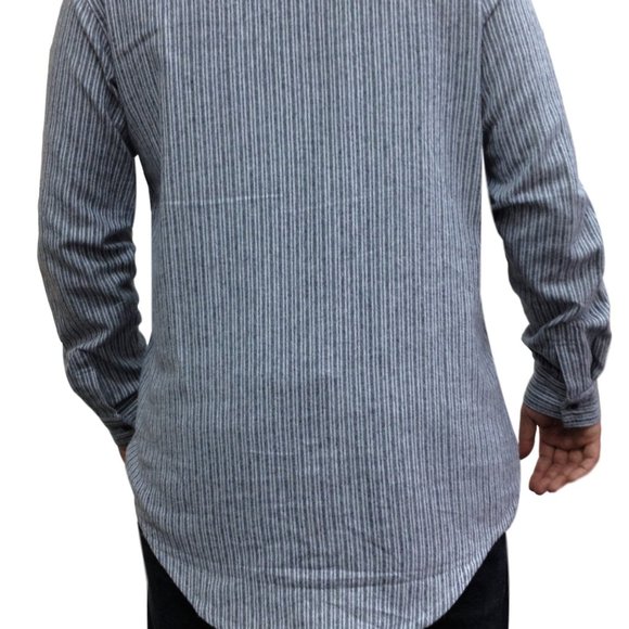 Lee Valley Irish Striped Cotton Grandfather Shirt - Picture 2 of 6